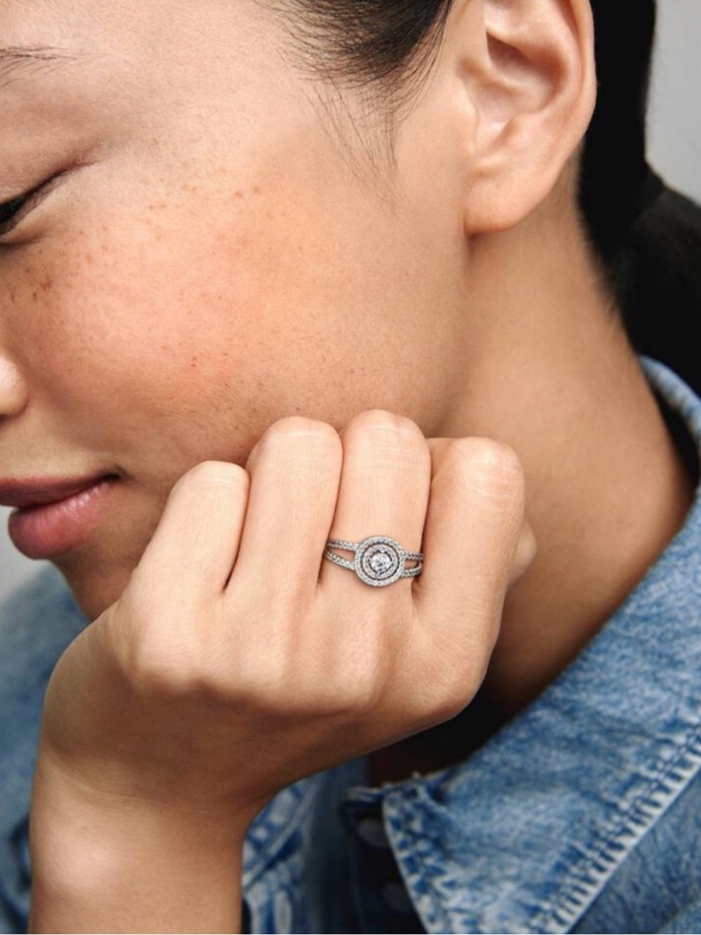 Pandora Sparkling Double Halo Ring in Sterling silver